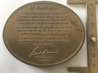 Eastern Airlines 50 Years Of Service Coin Medal Aircraft Apollo 8 Flown Metal 3