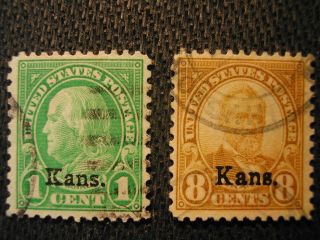Us Stamps 658 & 666 Kansas Overprints