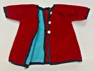 Vintage Authentic 1957 Vogue Ideal Jill Ginny Doll Dress Red Button Coat Dress