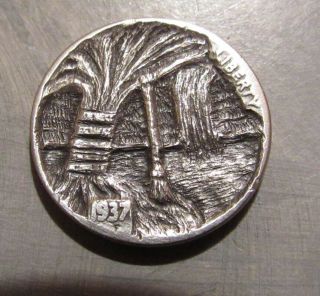 Deep Carved Hobo Nickel,  The Swimming Hole