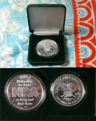 National Rifle Association Nra Right To Bear Arms 1 Oz.  999 Silver In Gift Box