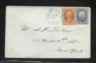 Sc 182 &183 With Cds Locust Valley Ny June 8 Back Stamped 1879 Blue Cancels