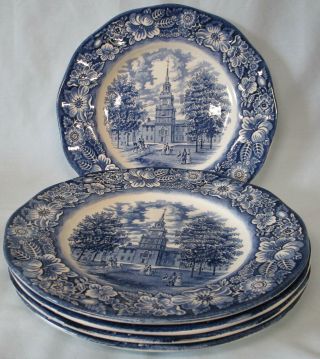 Staffordshire Liberty Blue Dinner Plate Set Of 5