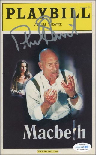 Patrick Stewart " Macbeth " Autograph Signed Broadway Playbill Acoa