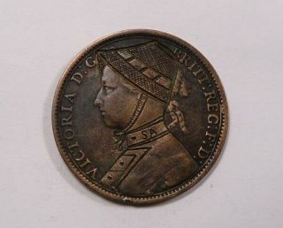 Great Britain Queen Victoria With Bonnet Love Token Penny 1880 S A Boer War ?