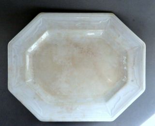 Old Shabby Ironstone Platter White Serving Platter England C.  1855 Wooliscroft