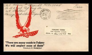 Dr Jim Stamps Us Frank Patriotic Cachet Cover Wwii Camp Wolters Texas