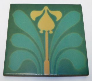 Vintage Van Briggle Art & Crafts Style Flower 6 " X 6 " Tile