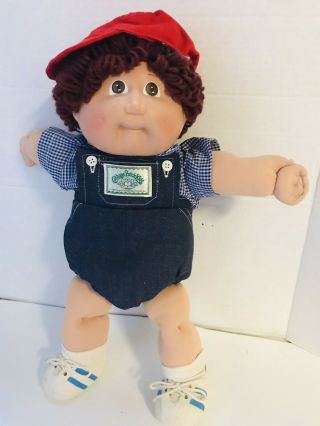 1984 Vtg Cabbage Patch Kids Boy Doll P Factory Brunette/brown Eyes
