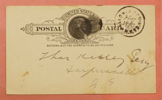 1889 Dpo 1838 - 1903 Vallonia Springs Ny Cancel Postal Card