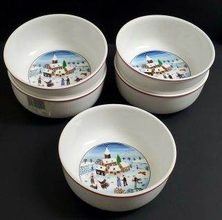 Villeroy & Boch Design Naif Christmas Soup Cereal Bowl Luxembourg Set Of 5