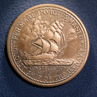U.  S.  Silver Medal Commemorating The 175th Anniversary Of Uss Constellation