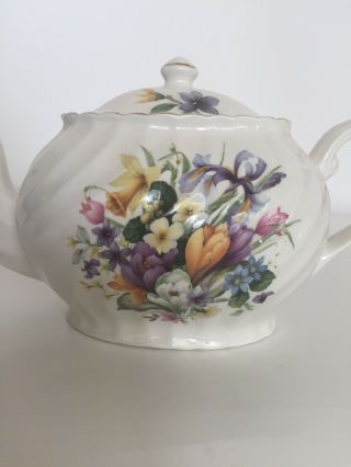Vintage Porcelain Teapot Arthur Wood & Son 6410 Staffordshire England 2