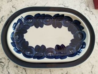Arabia Of Finland Anemone Blue 14 1/4 " Oval Serving Platter