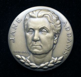 Hall Of Fame For Great Americans Jane Addams Bronze Medal W/ Box
