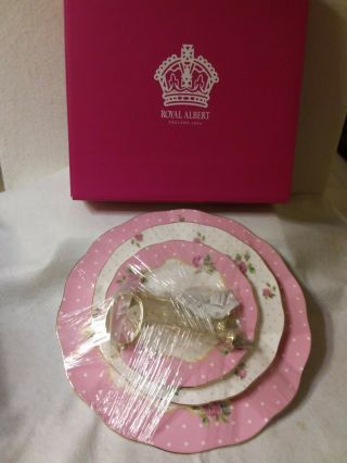 Vintage Royal Albert " Cheeky Pink " Three Tier Cake Stand England