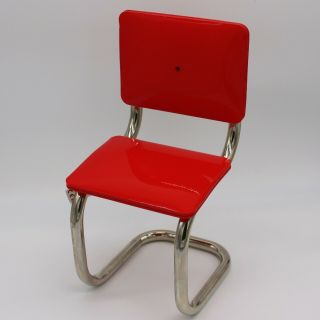 American Girl Molly Mcintire Red Vinyl Chrome Kitchen Chair