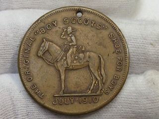 1910 Boy Scouts Excelsior Shoes Medal W/ Good Luck Symbol 32mm.  20