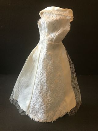 Vintage Barbie Clone White Tulle And Lace Dress