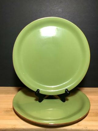 Vietri (made In Italy) 11 " Dinner Plates Basilico Green Set Of Two