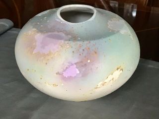 Tony Evans Raku Studio Pottery 8” X 9.  5” Orb Vase
