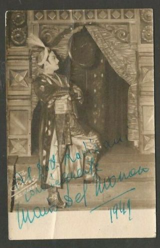 Real Photo Mario Del Monaco Italian Opera Tenor Signed 1949