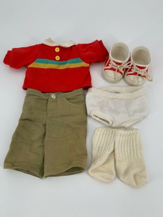Vintage 1980s Cabbage Patch Boys Shirt Pants Shoes Sneakers Red Underwear Socks