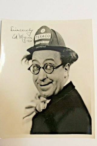 Rare Signed Dated 1935 ED WYNN Autographed Vintage Photo Texaco Fire Chief Hat 3