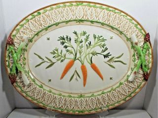 Fitz And Floyd Classics Le Canard Platter W Carrots & Asparagus 14 ¼ " X 18 ¾ "