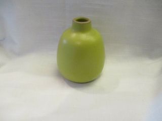 Edith Heath Ceramics Bud Vase 130 Chartreuse Lemon Grass Yellow Green Matte 4 "
