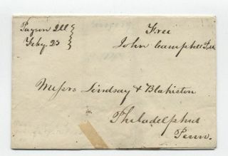 1848 Payson Il Manuscript Stampless Folded Letter Postmaster Frank [5806.  99