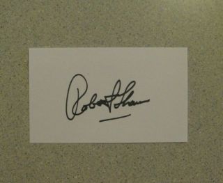Robert Shaw Signed 4x6 Index Card Autograph - Jaws