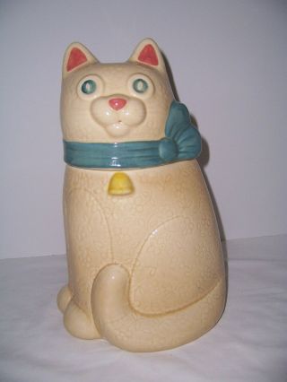 Vntg Mid - Century Cookie Jar Poppytrail Metlox Pottery Cat Kitty Calif Usa Excel