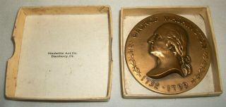 Vintage 1981 Maco Bronze Medal Medallion George Washington 250th Birthday