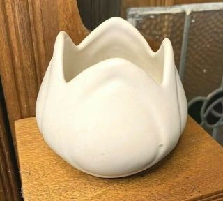 Vintage Van Briggle Pottery Matte White Tulip Vase
