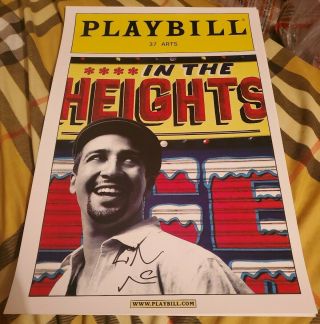 Lin Manuel Miranda Signed 11x17 In The Heights Playbill Poster Hamilton