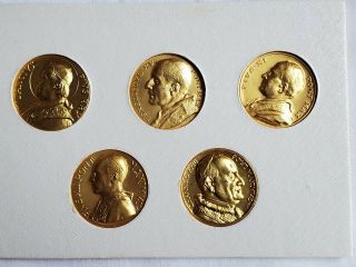 The Popes Of The Xx 20th Century Gold Medal Coin Set W/original Wallet