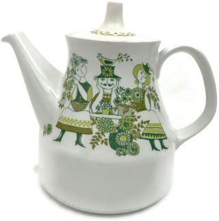 Norway Figgjo Flint Turi Design Market Teapot Green Vintage