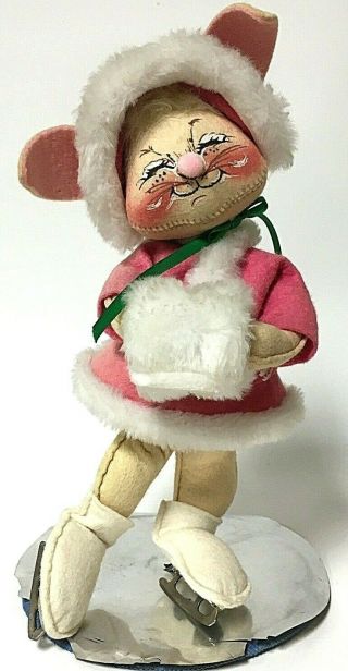 Annalee 12” Ice Skating Bunny Rabbit Girl Vintage Christmas Doll 1991