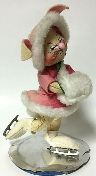 Annalee 12” Ice Skating Bunny Rabbit Girl Vintage Christmas Doll 1991 3