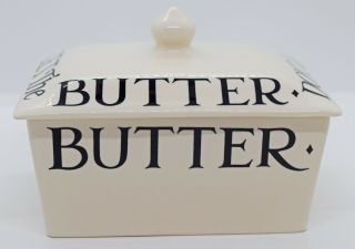 Emma Bridgewater Black Toast & Marmalade Butter Dish With Lid England