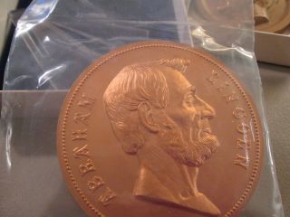 Abraham Lincoln Us Inaugurated Medal 3 " Medal