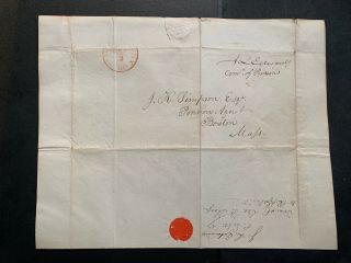 1837 War Dept Stampless Letter Signed Ma Revolutionary War Pension Military