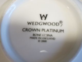 WEDGWOOD CROWN PLATINUM SUGAR BOWL WITH LID AND CREAMER 3