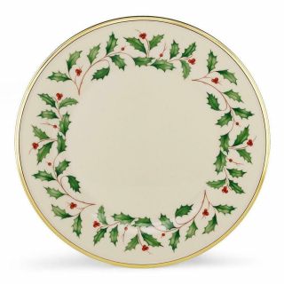Lenox Ivory Holly & Berries Christmas / Holiday Dinner Plate 10.  5 " D