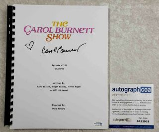 Carol Burnett The Carol Burnett Show Signed Full Tv Script Episode 7,  1974 Acoa