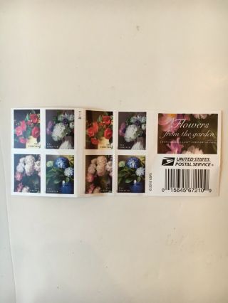 Scott 5237 - 5240 Flowers From The Garden 2017 Self - Adh Booklet 20 Forever Stamps