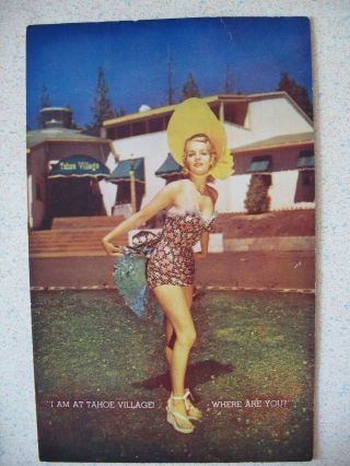 Stateline,  Nev Late 1940s Tahoe Village.  Autographed By Bob Hope