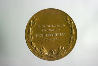 1972 Medallic Art Company Bronze Medal African Safari Club Ny Kermit Roosevelt