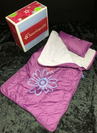 Retired American Girl Ag Doll Sleeping Bag Pillow Duffle Set Purple